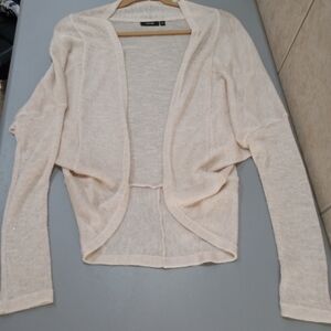 Apt. 9 Cream Cardigan with Shawl Collar and Cropped Length